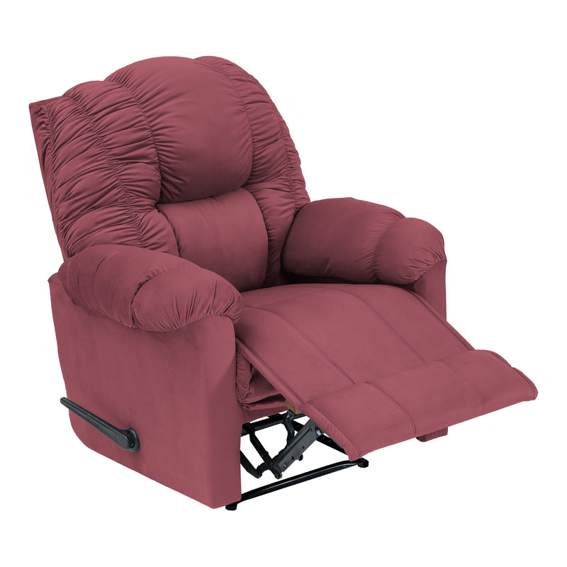 Velvet Rocking & Rotating Recliner Chair - Dark Pink - Stanford