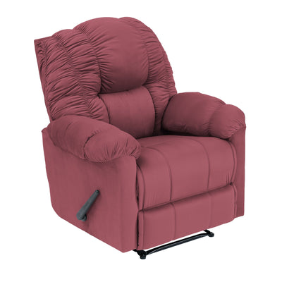 Velvet Classic Recliner Chair - Dark Pink - Stanford