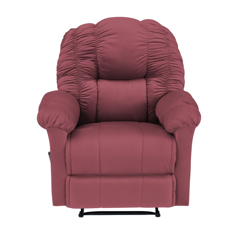 Velvet Rocking Recliner Chair - Dark Pink - Stanford