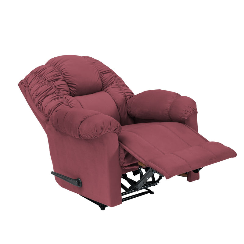 Velvet Rocking Recliner Chair - Dark Pink - Stanford