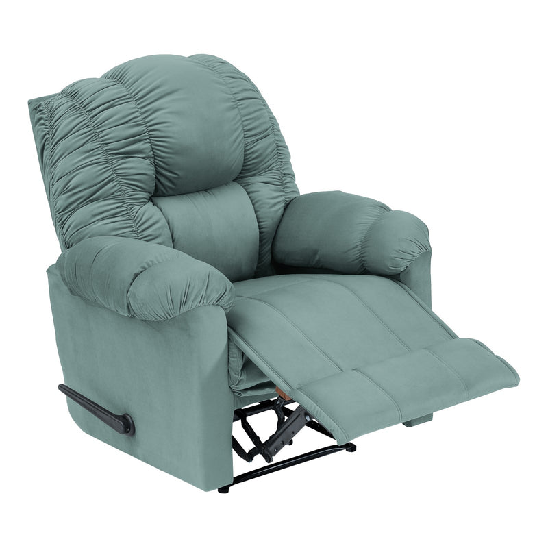 Velvet Rocking Recliner Chair - Light Turquoise - Stanford