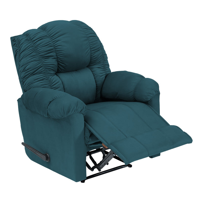 Velvet Rocking & Rotating Recliner Chair - Dark Turquoise - Stanford