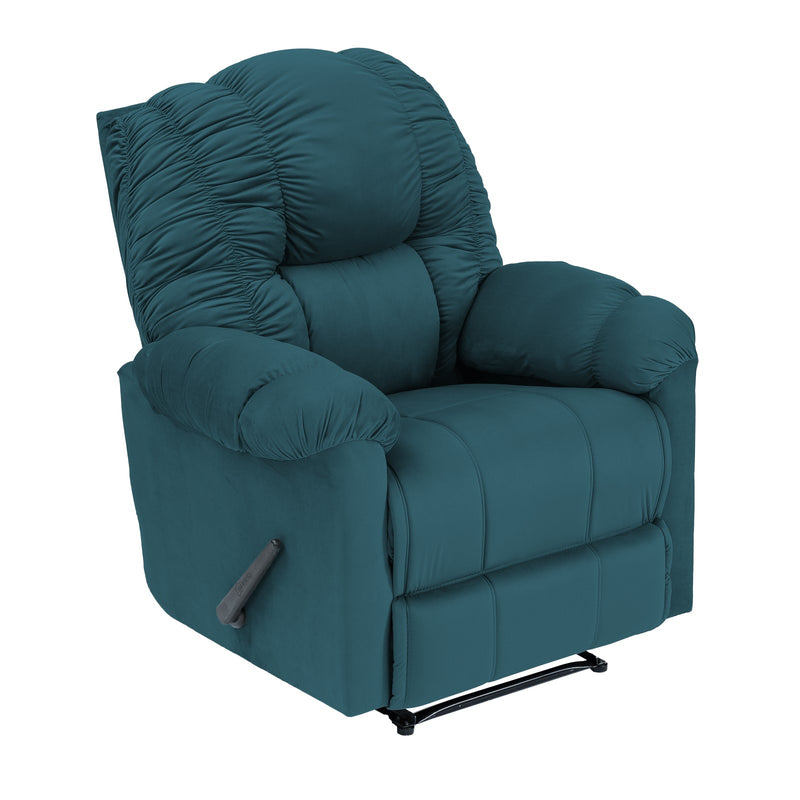 Velvet Rocking Recliner Chair - Dark Turquoise - Stanford