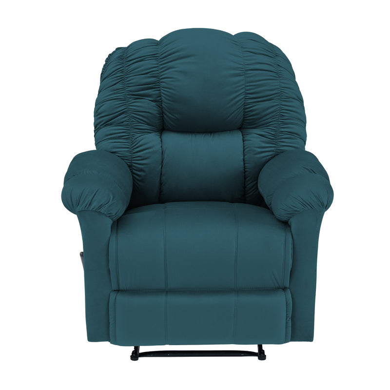 Velvet Rocking & Rotating Recliner Chair - Dark Turquoise - Stanford