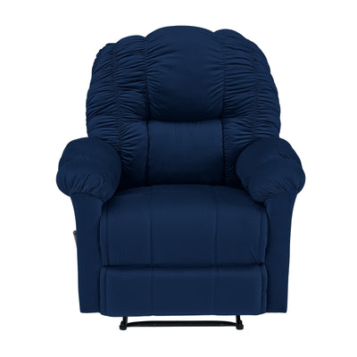 Velvet Classic Recliner Chair - Dark Blue - Stanford