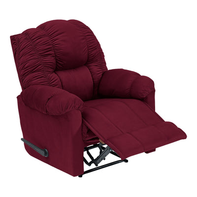 Velvet Classic Recliner Chair - Burgundy - Stanford