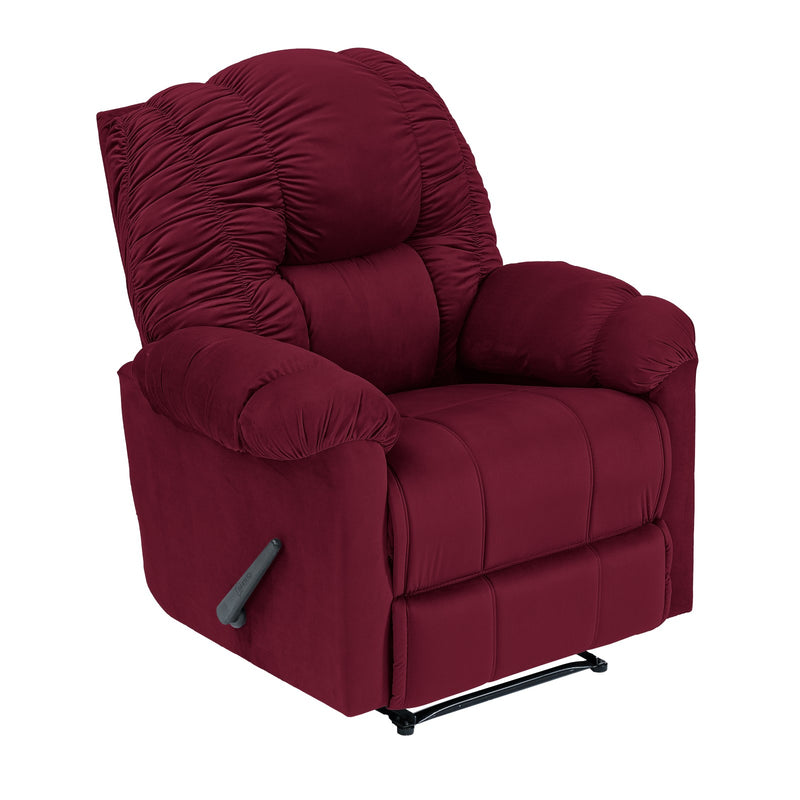 Velvet Classic Recliner Chair - Burgundy - Stanford