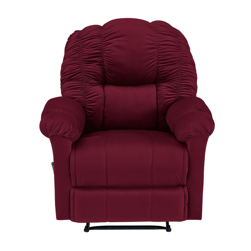 Velvet Rocking & Rotating Recliner Chair - Burgundy - Stanford