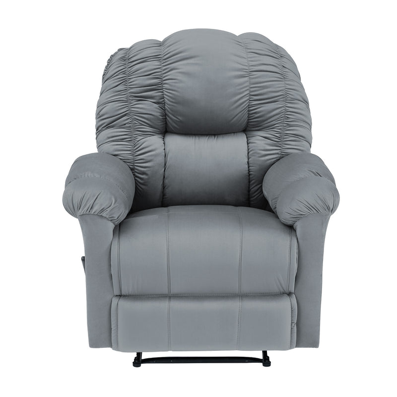 Velvet Rocking & Rotating Recliner Chair - Grey - Stanford