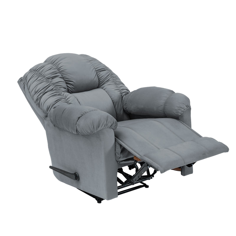 Velvet Classic Recliner Chair - Grey - Stanford