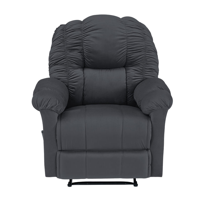 Velvet Rocking Recliner Chair - Dark Grey - Stanford