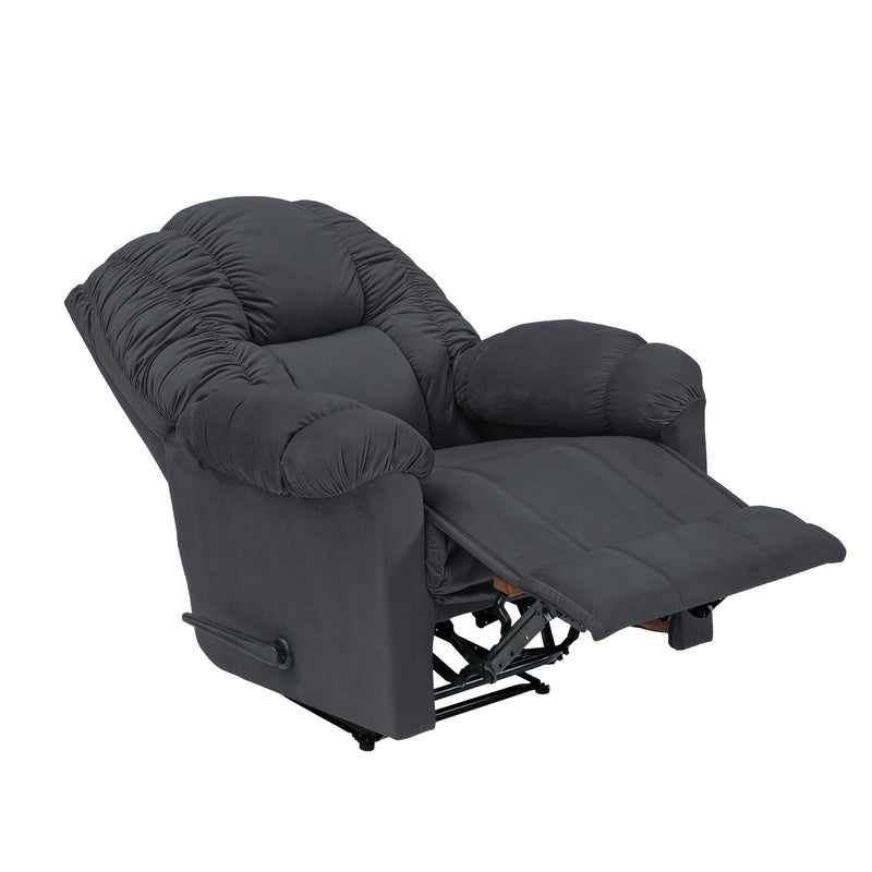 Velvet Rocking Recliner Chair - Dark Grey - Stanford