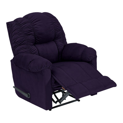 Velvet Rocking & Rotating Recliner Chair - Dark Purple - Stanford