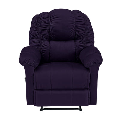 Velvet Rocking & Rotating Recliner Chair - Dark Purple - Stanford