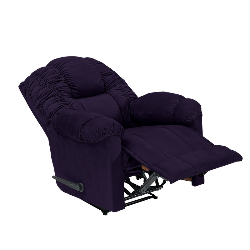 Velvet Rocking Recliner Chair - Dark Purple - Stanford