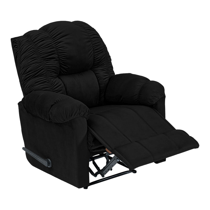 Velvet Rocking Recliner Chair - Black - Stanford