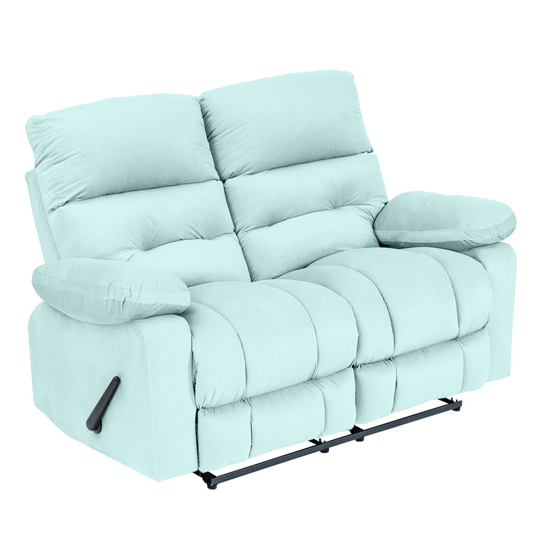 Velvet Double Recliner Chair - Light Turquoise - NZ60