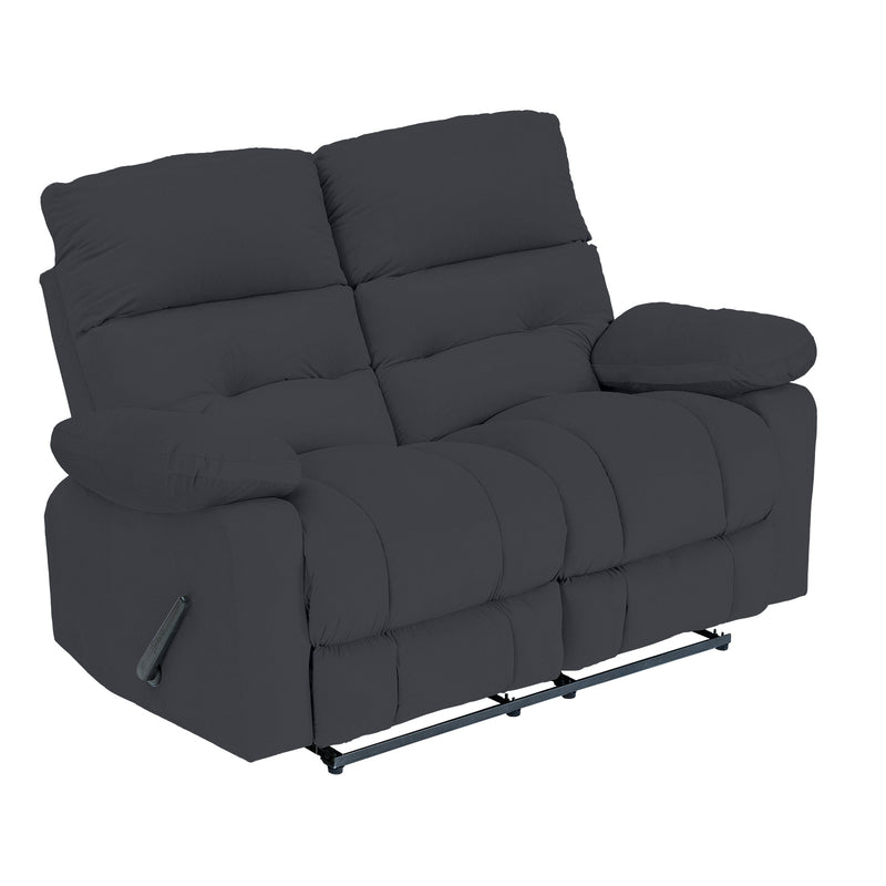 Velvet Double Recliner Chair - Dark Grey - NZ60