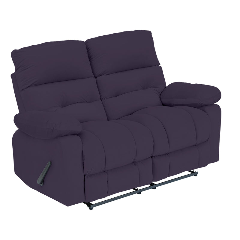 Velvet Double Recliner Chair - Dark Purple - NZ60