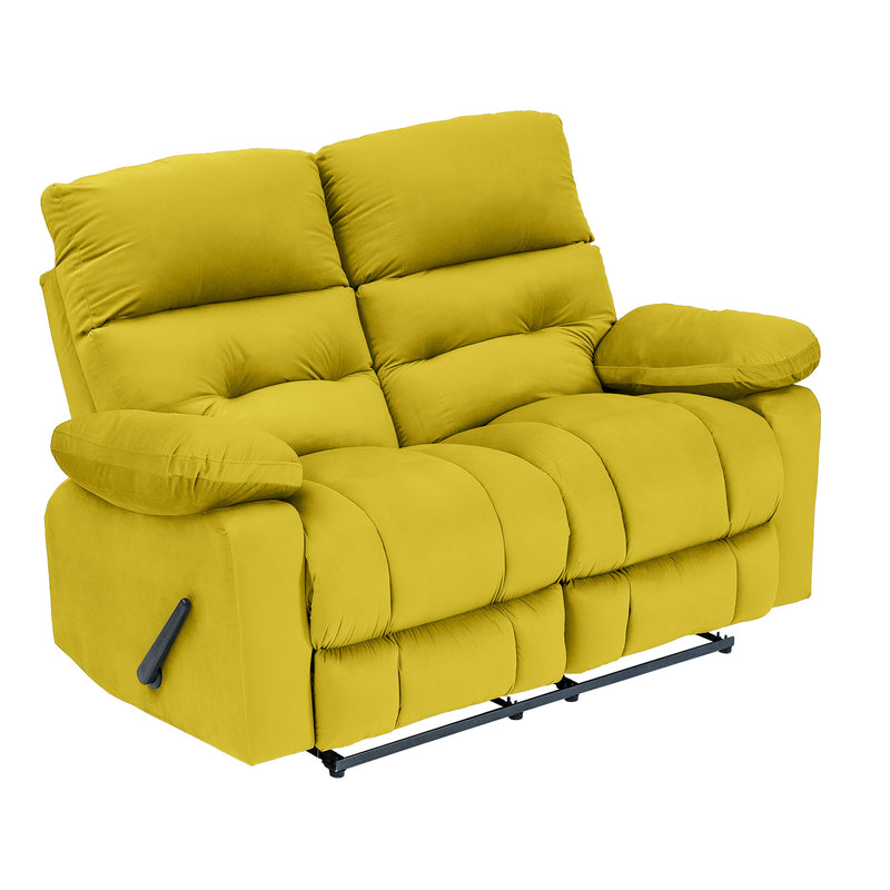 Velvet Double Recliner Chair - Gold - NZ60