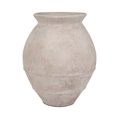 Terracotta, 20" Traditional Jug Vase, Ivory