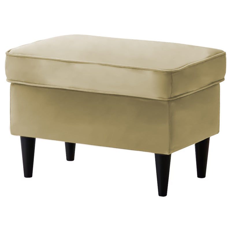 Velvet Chair Footstool with Elegant Design - Dark Ivory - E3