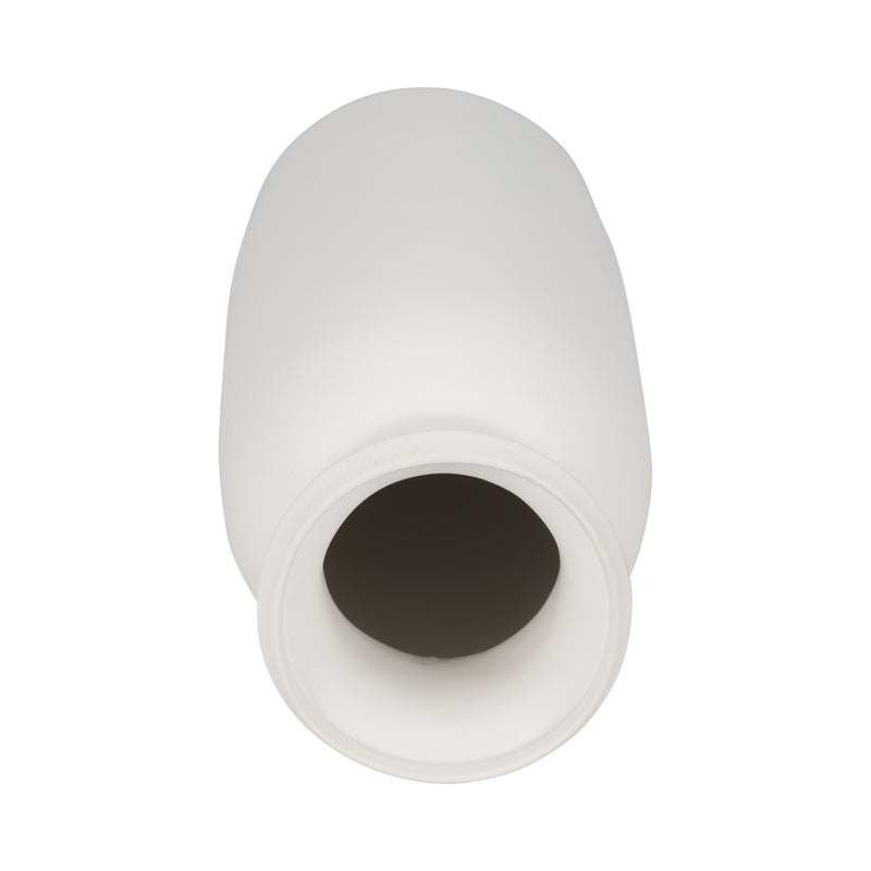 CER, 16"H TALL SLIM VASE, WHITE