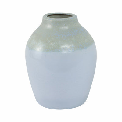 CLAY, 11" REACTIVE VASE, BLUE/GREEN