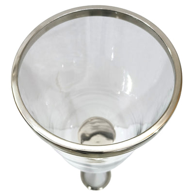 43" Radiant Large Silver Glass Candle Hurricane