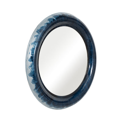 METAL 36" ROUND MIRROR, BLUE