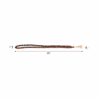 WOOD, 25" 1" DOUBLE BEAD GARLAND, DARK BROWN