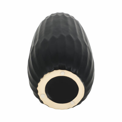 CERAMIC 16" VASE , BLACK