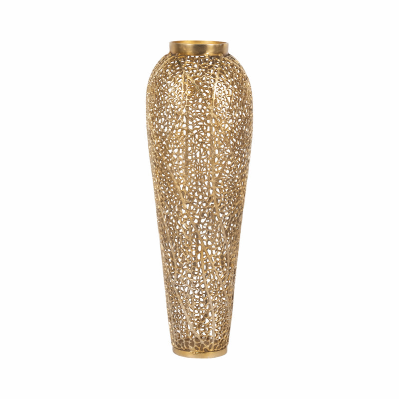 40" Fauna Metal Bouquet Floor Vase, Gold