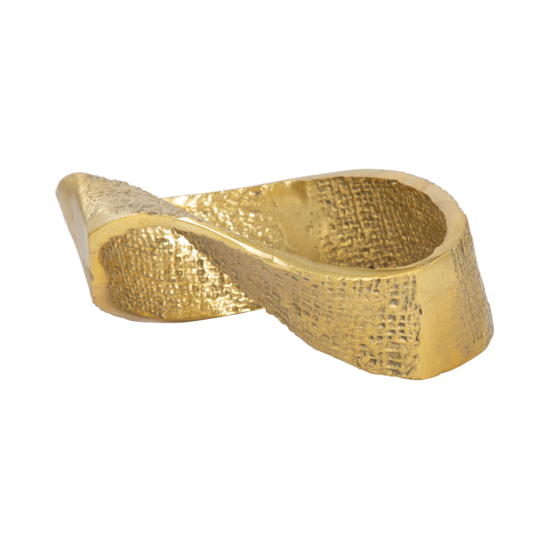 Metal, 8" Twisted Hammered Ring, Gold