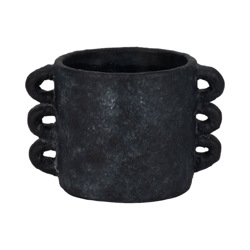 8" Arch Handle Planter, Black