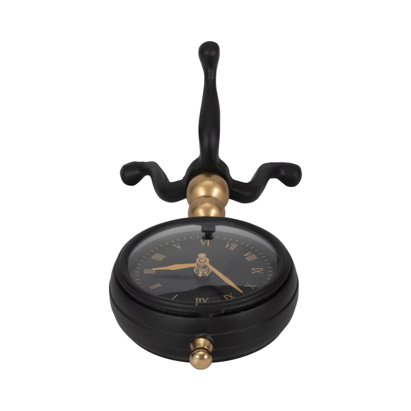 10" Addison Gold And Black Desk Clock