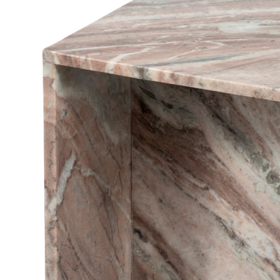 20" Torrento Marble Accent Table, Brown