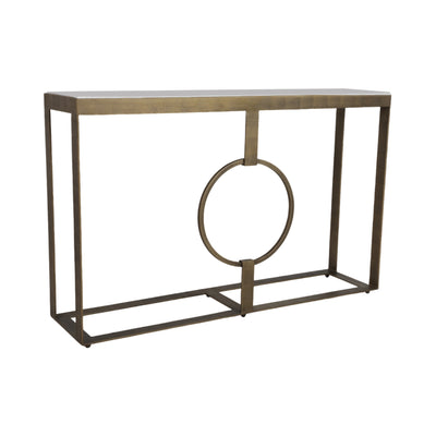 METAL, 48X31 MARBLE TOP CONSOLE, GOLD/WHITE