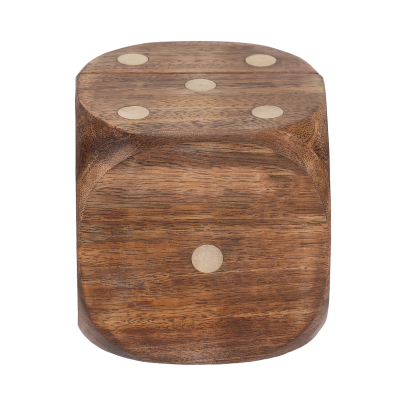 4" Dice Box With Dice Inside, Brown