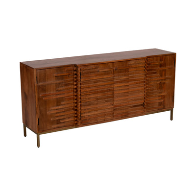 30" MIDCENTURY SLAT SIDEBOARD, MANGO BRWN