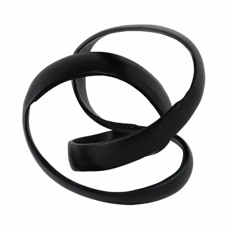 ALUMINUM KNOT SCULPTURE, 7", BLACK