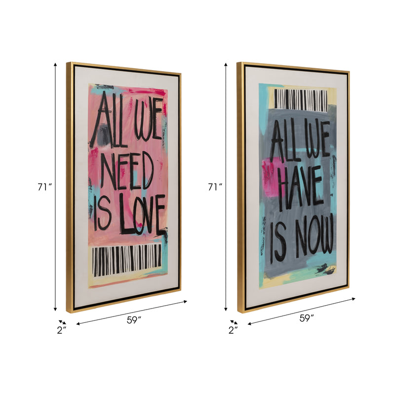 S/2 71x59 Hand Painted All We Need All We Have,mul