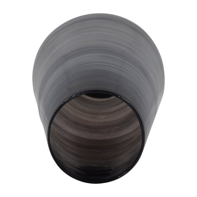 GLASS, 15" ENAMELED VASE, GRAY/BLACK