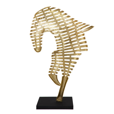 64" METAL HORSE SCULPTURE, GOLD