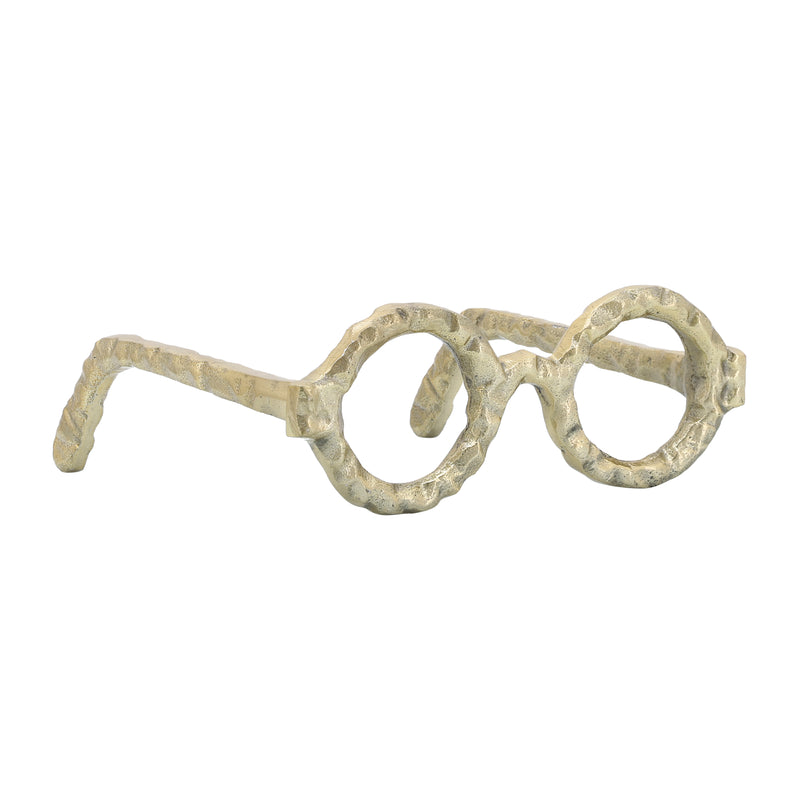 ALUMINUM GLASSES SCULPTURE, GOLD