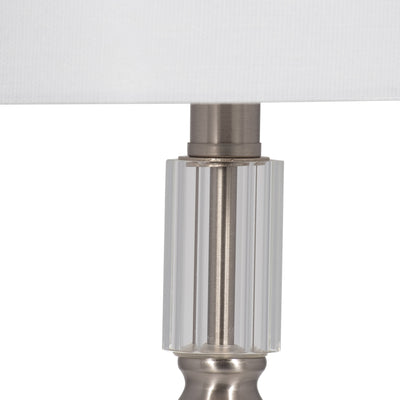 S/2 Crystal 24" Table Lamp, Silver