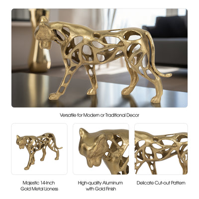 METAL, 14" LIONESS, GOLD