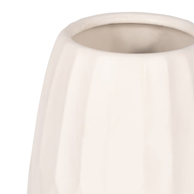 CERAMIC 14" VASE , CREME