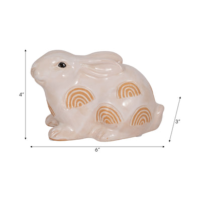 CER, 5" BUNNY WITH ARCH DESIGN, IVORY