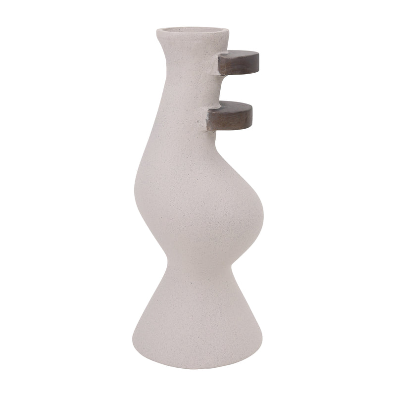 Ecomix, 18" Abstract Vase, Ivory